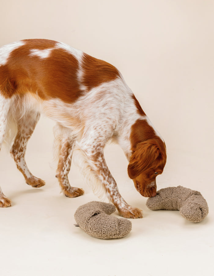 Hundespielzeug Croissant Taupe